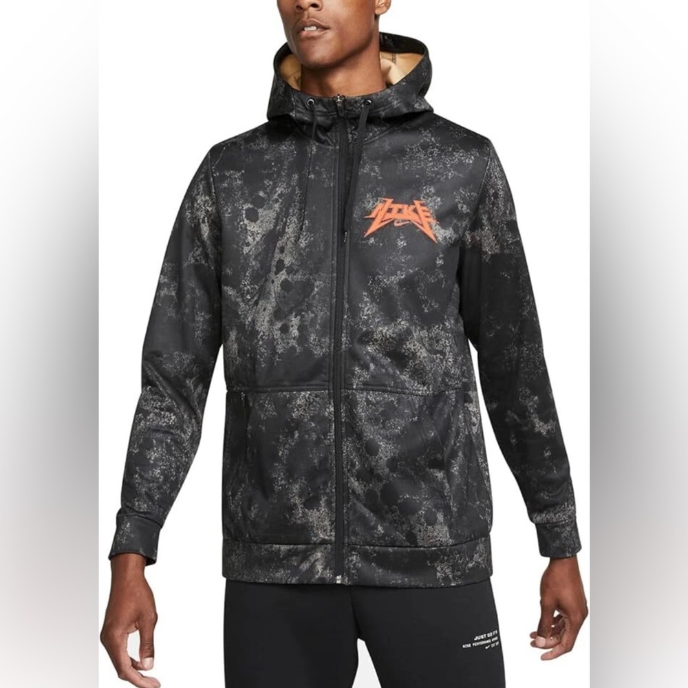 Nike Mens Therma-Fit Story Pack Full Zip Hoodie Black Grey SZ S